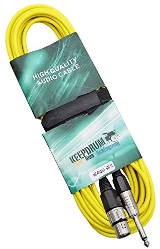 keepdrum MC003XJ 6m Mikrofonkabel Gelb Klinke 6,3mm - XLR Female