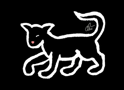 Jacqueline Ditt Cat Black and White (Katze Schwarz und Weiss) - universal arts Galerie Studio - Original Grafik Druck limitiert handsigniert und nummeriert - Alurahmen silber