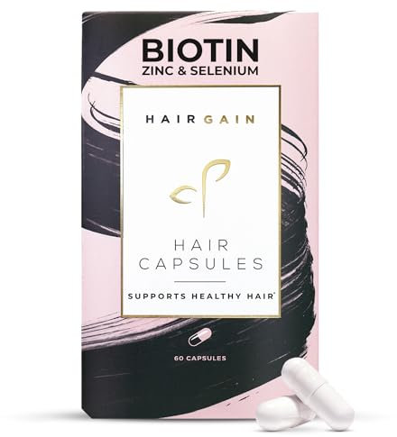 Hair Gain Biotin Supplement for Hair Growth | Promotes Fuller, Thicker Hair Growth with Enhanced Vitamins Complex | Hair, Skin & Nails Support for Women | Vegan Capsules - 1 Month Supply