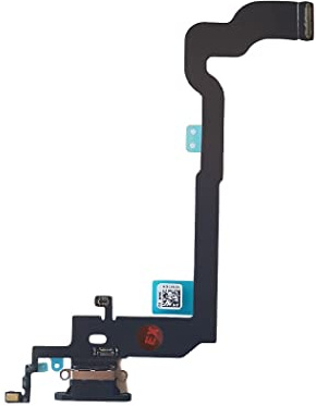 Smartex® Ladebuchse mit Flex Kabel kompatibel mit iPhone X / 10 Schwarz - Dock Connector mit integrierten Kabel für Mikrofon und Antenne