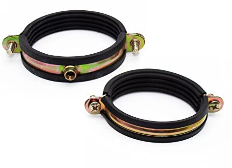 DOJA Barcelona | Collari per Tubi a Doppia Vite | Morsetti per tubi con Barra Filettata e Gomma | Dimensione: 42 mm | 5 Pezzi | Nero