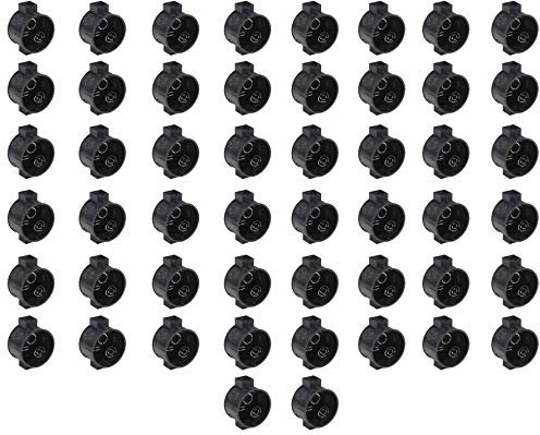 Meister Flush-mounted switch box, 40 mm deep, black, 50 pieces, 60 mm diameter, for installation of switches and sockets, flush-mounted box with tunnel socket, device box, junction box, 7460020