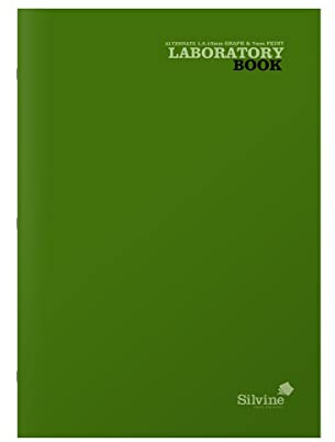 Silvine Laborbuch, A4, 75 g/m², 80 Seiten, 1 5, 10 mm, Farbe: Grn