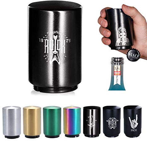 Automatischer Flaschenöffner, Edelstahl Push up Bieröffner Wein Bier Limonade Kronkorkenöffner, Küchenzubehör, Bier öffner Das ideale Geschenk für Männer und Bierliebhaber