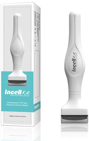 Derma Stamp - INCELLICE Dermastamp 0,5, Microneedle Stamp 175 Titanium Nadeln Derma Stamper für Haar und Bart, Professionelle Microneedling Stempel für Hautpflege Frauen und Männer