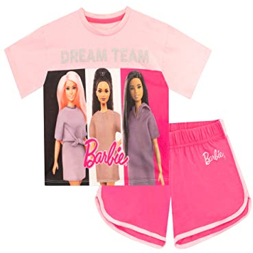 Barbie Pigiami | Pigiama Bambina Estivo | Pigiamoni Corto per Bambini Multicolore 9-10 Anni
