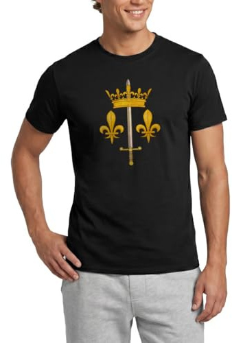 France Fleur de Lys Blason Jeanne d'Arc Couronne de Roi T Shirt Homme