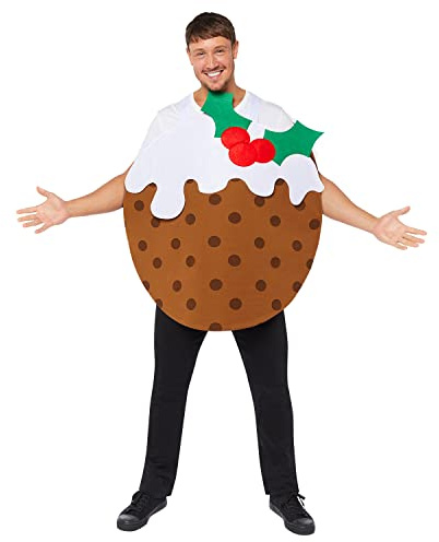 amscan 9915751 - Unisex Erwachsene Weihnachten Pudding Tabard Kostüm - Einheitsgröße