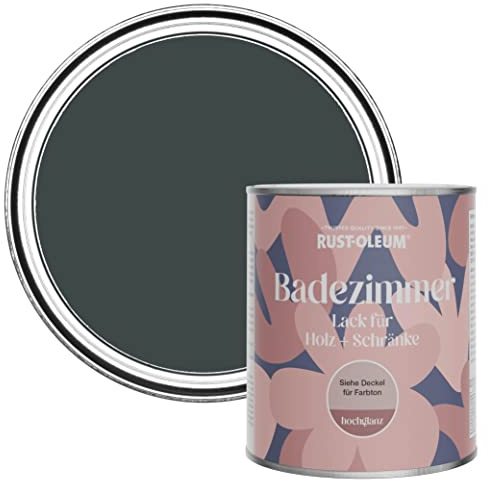 Rust-Oleum Black Moisture Resistant Bathroom Wood and Cabinet Paint in Gloss Finish - Black Sand 750ml