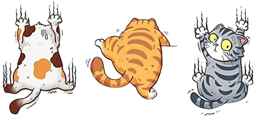 ZOUXO Lustige Kletternde Katzen Auto Aufkleber, Niedliche Katzen Kratzabdeckung, Cartoon Tier Aufkleber Für Auto Stoßstangen LKW Fenster Tür