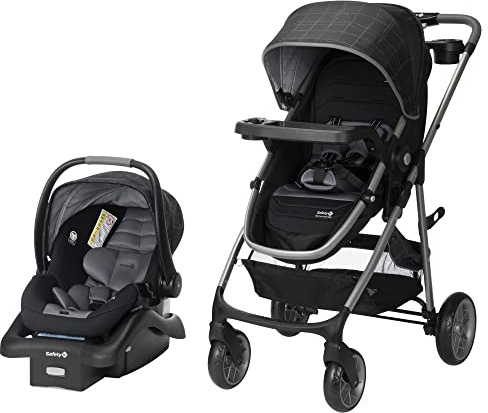 Safety 1st Deluxe Grow and Go Travel System Stroller and Car Seat Combo, 8-in-1 Car Seat, Weight Capacity 4-30 lbs, High Street