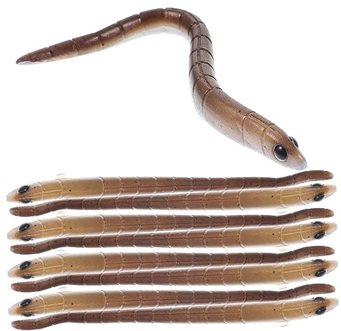 Toddmomy 1 10pcs Lifelike Worms Trick Toy Plastic Swimbait Fishing Bass Lure Baits Saltwater Fishing Bait Perch Pike Walleye Trout Worm Artificial Lures Fishing Gear Bionic to Rotate