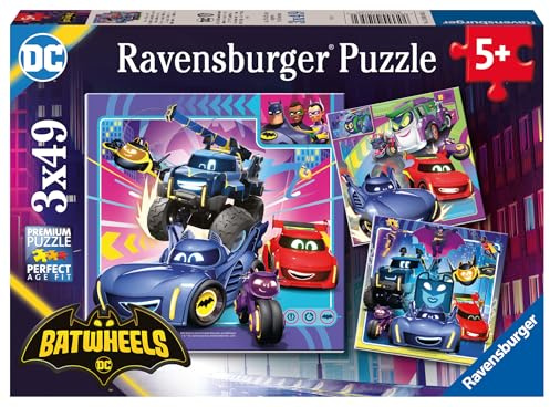 Ravensburger Puzzle An alle Batwheels! - 3x49 Teile Puzzle ab 5 Jahre | 3x49 Teile Batwheels Puzzle, Kinderpuzzle ab 5 Jahre, Ravensburger Qualität
