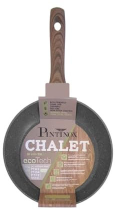 PINTINOX Natura EcoTech padella 28 cm con rivestimento ecologico effetto pietra senza PFAS, PFOA, PTFE nichel free, adatte a tutti i piani cottura compresa l’induzione