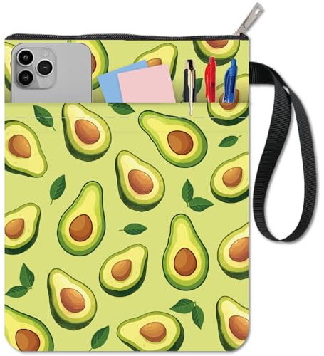craspire Avocado Buchhülle Obst Buchschutz Grüne Buchumschläge Für Taschenbücher Waschbarer Buchumschlag Aus Stoff Mit Reißverschluss Und Zusätzlicher Hüllentasche Für Buchliebhaber Geschenke
