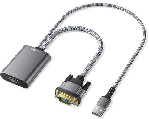 Elebase Adattatore VGA a HDMI,1080P con Audio, Converter Adapter VGA Maschio a HDMI Femmina Connettore per Computer/Laptop/Desktop/PC a TV/Monitor/HDTV/Proiettore