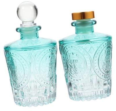 IMIKEYA Botellas de Vidrio para Aceite Esencial de 50Ml con Diseño Estilo Chic, Paquete de 2 Piezas, Compactas y Ligeras para Aromaterapia y Purificación del Aire en Casa