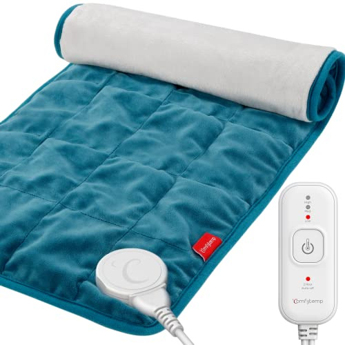 Comfytemp 30x60cm Weighted Electric Heat Pad for Back & Period, 2.2lb Fully Weighted Heating Blanket with 3 Heat Settings for Back, Shoulder, Neck, Belly, Legs, 2H Auto-Off, Machine Washable