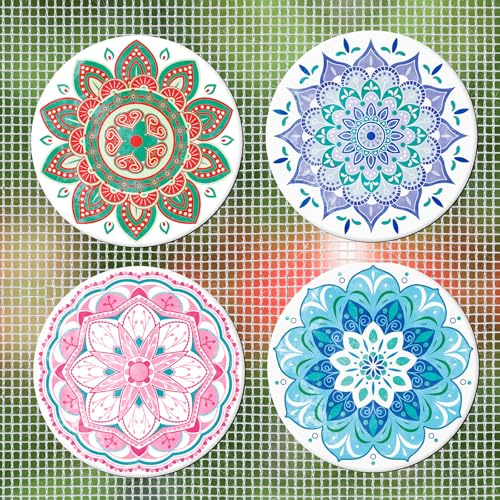 JSRQT Magnete für Fliegengitter Mandala Fliegengittertüren Aufkleber Doppelseitige Magnet tür Sticker Durchlaufschutz Reparaturset Balkontür Dekoration