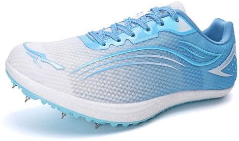 JiuQing Zapatillas De Atletismo para Hombre Mujer con 7 Clavos Ligeras Cómodas Y para Carreras para Niños,Azul,38 EU