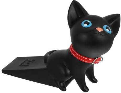 Operitacx Türstopper Katzenform Pvc Leicht Robust Türkeil Für Türen Schutz Vor Einklemmen Heimdekoration Schwarz Haustierschutz