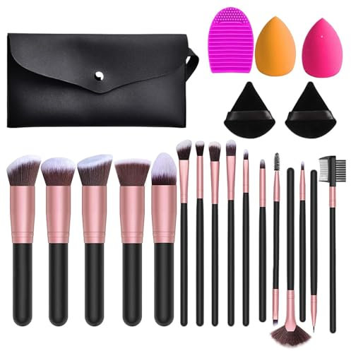 Set Pinceaux Maquillage, 20 Pièces Kit Pinceaux Et Éponges De Maquillage Kit De Pinceaux De Maquillage Ensemble D'outils De Maquillage Pour Débutants, Femmes Et Filles