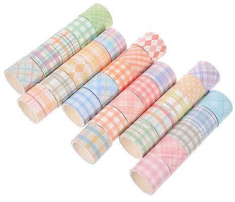 DIYEAH 30 Rollen Washi Tape Satz Mit Kariertem Muster Handabreißbares Mehrfach Verwendbares Selbstgemacht Klebeband Aus Japanischem Papier Für Scrapbooking Tagebuch Und Geschenkdekoration