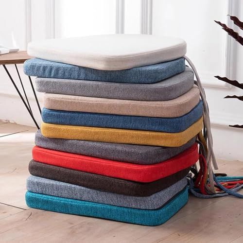 Cojín grueso para silla en forma de U, cojín suave en forma de U, cojín de asiento de comedor para oficina, hogar, interior/exterior (45 x 45 x 8 cm, naranja)
