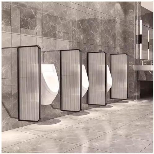 FLEPYHB Pubulic WC Trennwand, Urinal-WC-Trennwand Aus Gehärtetem Glas für Männer mit Edelstahlrahmen, Wandmontierte Urinal-Sichtschutzwände für Schulen, Bars, Hotels