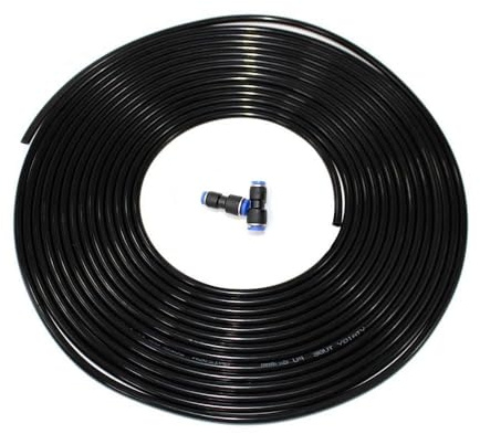 txuzong Tuyau Air Polyuréthane PU 6mm Diamètre Extérieur/4mm Intérieur - 10m Longueur - Noir - Résistant aux Torsions pour Outils Pneumatiques, Compresseurs