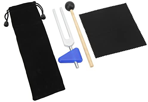 Naroote Stimmgabel-Set für Yoga, Meditation, 528 Hz, Vibration, Stressabbau, Leicht, Tragbar, Edelstahl, Holz (528Hz)