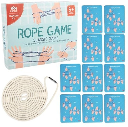 Cats Cradle String - Hand Rope Puzzle Toy, Interactive Educational Plaything with Skill-Building Fun, String Game for Boys Girls Kids, Brain-Training Activity for Children Adults