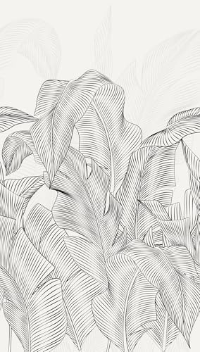 Livingwalls Papier peint panoramique jungle – Gris – XXL 1,59 x 2,80 m | Motif jungle tropical en mur d'accent – Papier peint intissé mat, sans raccord et déposable – Pour salon et entrée