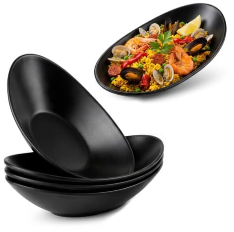 Velicber 4 stycken melamin desserttallrikar serveringstallrikar 21,5 x 11 x 4,5 cm