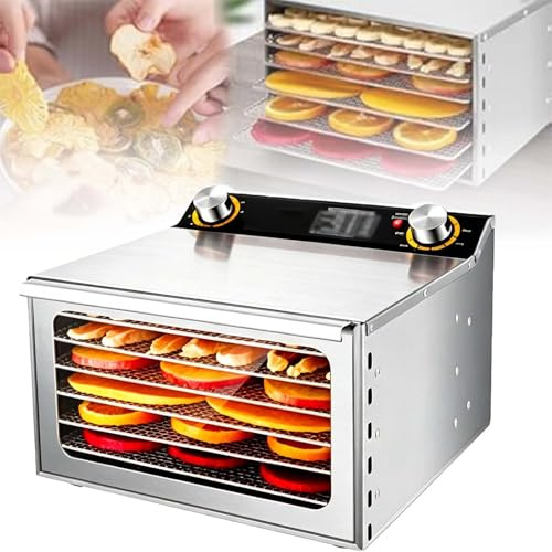 EXSHUING 400w/800w Commercial Freeze Dryer, 6/8/12/18 Layers Freeze Dried Machine, Timing: 0-12 H, Temperature: 30-90 ℃, 360° Fan, For Fruits, Vegetables, Meat, Seafood, Dog Treats(6 Trays)