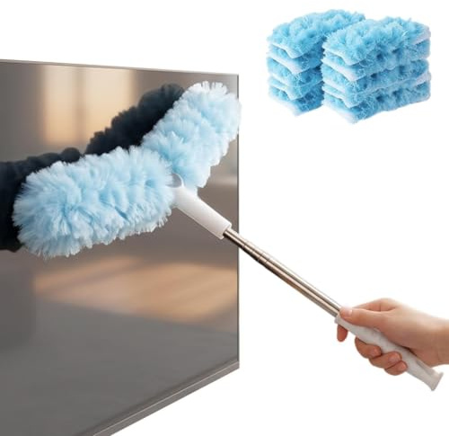 Dammvippa Med Förlängningsskaft Med förlängningsskaft mikrofiber | Långt Handtag Dammvippa Rengöringsverktyg För Väggar Persienner Luftkonditioneringsventiler Lamp