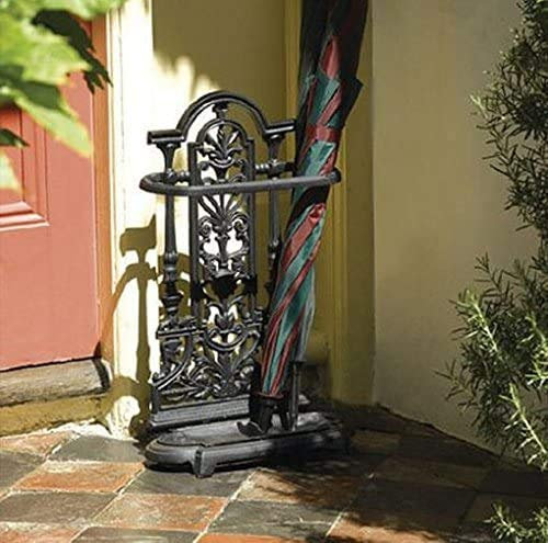 Giardino Mile® stile vintage Heavy Duty marrone in ghisa Libera installazione decorativo decorazioni casa/ufficio Portaombrelli ingresso corridoio interno/esterno bastone stoccaggio ombrello titolare