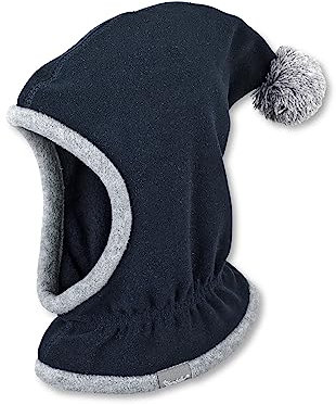 Sterntaler Unisex Baby Schalmütze mit Bommel Mütze, marine, 47