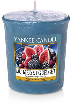 Yankee Mulberry and Fig Delight Votive Candle, Blue, 4.6 x 4.5 x 5 cm
