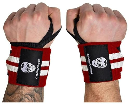 Gymreapers Weightlifting Wrist Wraps (Competition Grade) 18 Professional Quality Wrist Support with Heavy Duty Thumb Loop - Best Wrap for Powerlifting, Strength Training, Bodybuilding