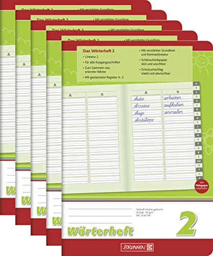 Brunnen Schreiblernheft (5 Stück, Wörterheft Lin. 2)
