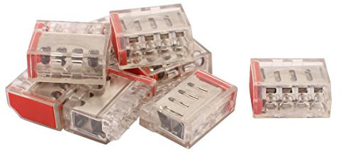 Aexit AC 400V 30A 2.5-6mm2 4-poliger Terminal Push-Drahtverbinder Rot 8Pcs (180caab84662f01a0b5eacf240e34908)