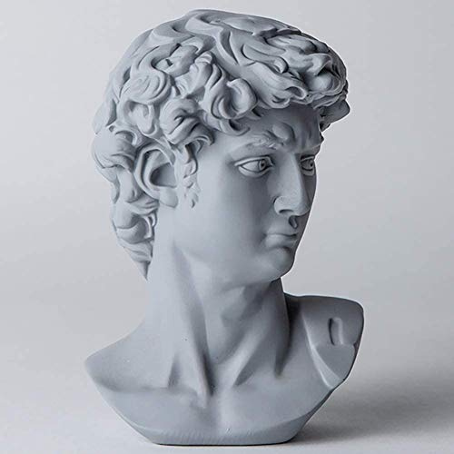 Resin Kopf Statue David, Klassische griechische Büste Statue Figur Skulptur Kunsthandwerk Hauptdekorationen Skizze Ornamente, Rosa,F