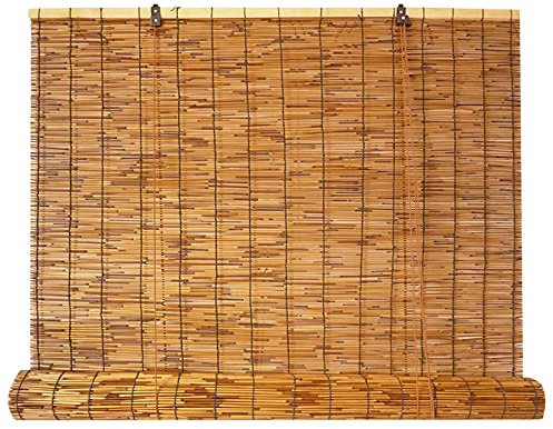 KJHGMNB Natural Schilf Vorhang, Bambusrollo Blickdicht, Bambus Vorhang, Wasserdicht, Atmungsaktiv, Handgewebt, für Wanddekoration, Outdoor, Patio, Tür, Angepasst,150x230cm/59x91in