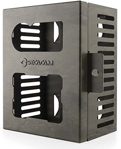 SECACAM Metallgehäuse Pro Plus grün-texturiert - Schutzgehäuse Wildkamera mit Bewegungsmelder Fotofalle Tierkamera Schutzbox Camouflage Jagdkamera Schutz gegen Diebstahl