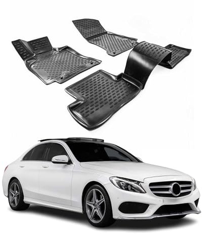 OMAC Gummimatten Fußmatten für Mercedes C Klasse W205 S205 2014-2025 TPE 4X