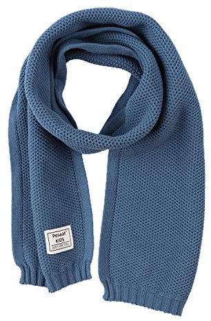 Pesaat Winter Schal Baby Kinder Strickschal 100% Baumwolle Warmes Halstuch Mädchen Jungen Weicher Schön Schals (Denim blau)