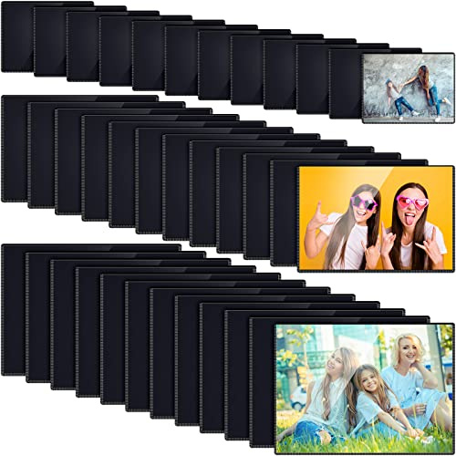 Geyee 36 Pcs Magnetic Picture Frame Refrigerator Photo Holder with Clear Pocket Photo Frames for Fridge Office Cabinet Locker or Any Magnetic Surface Locker 7.5 x 5.5, 6.3 x 4.3, 4 x 3 Inch