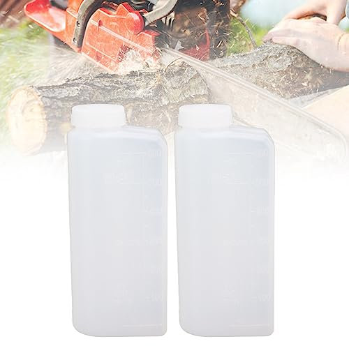 Pssopp 2Pcs 600ML 2 Stroke Oil Petrol Fuel Mixing Bottle for Chainsaw Ironing Machine