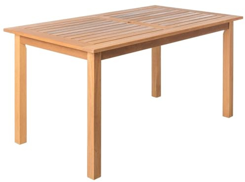 LOLAhome Mesa Exterior Rectangular 140x80x74 cm, Madera Acacia, Kate